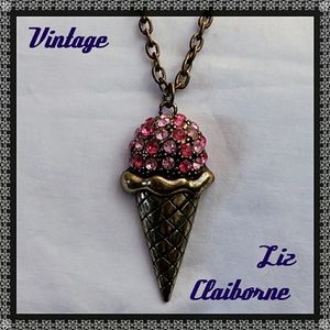 Liz Claiborne Gold Tone Pink Ice Cream Choker